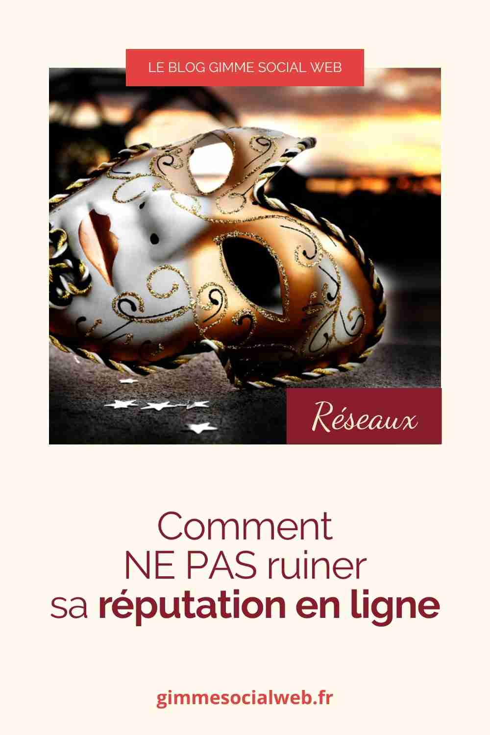 Masque vénitien + cover Epingle Pinterest - réputation en ligne