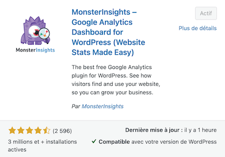 MonsterInsights - plugin analytiques