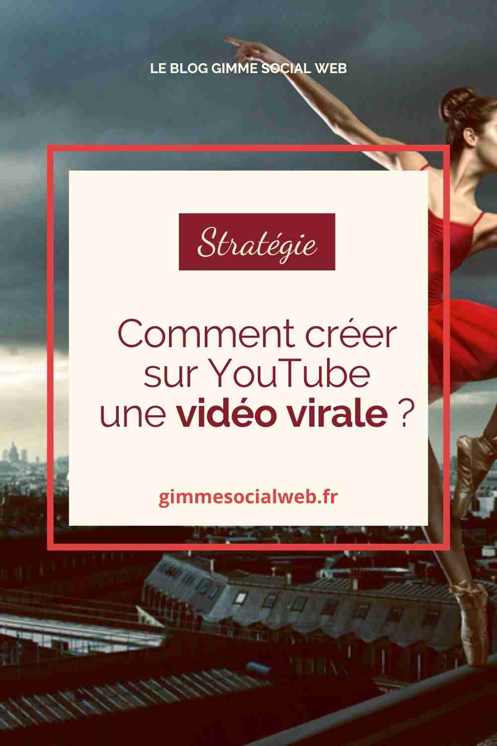 Danseuse tutu rouge sur les toits de Paris + cover Epingle Pinterest - créer une vidéo virale