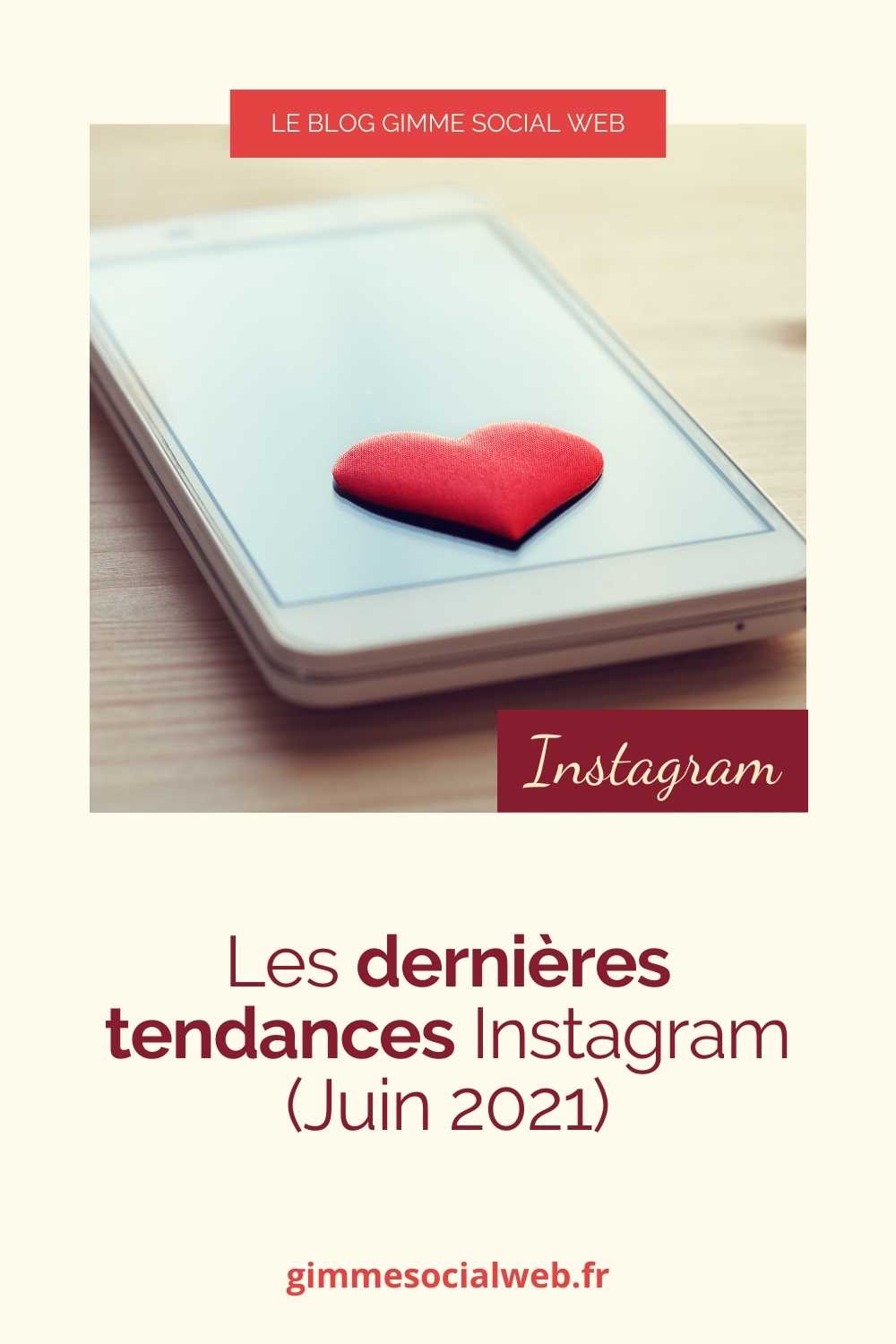 Smartphone avec coeur rouge + cover Epingle Pinterest - dernières tendances Instagram
