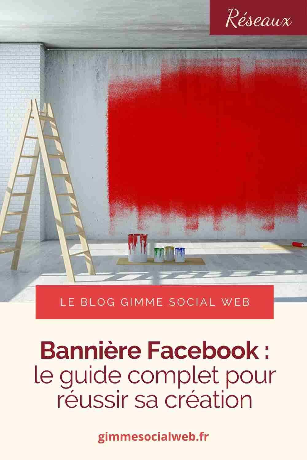 Mur partiellement peint en rouge + cover Epingle Pinterest - bannière Facebook