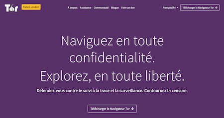Home du site Tor (The Onion Router)